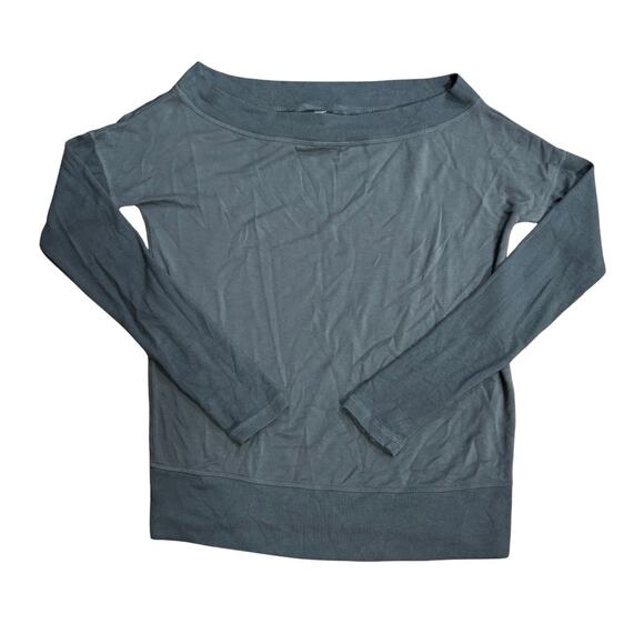 Athleta Modal Long Sleeve Relaxed Top Gray Boatneck Women’s Small - Picture 1 of 4